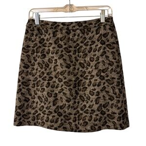 LOFT‎ Animal Print Mini Skirt - Brown and Black